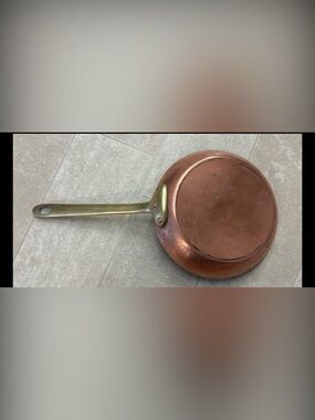 BAZAAR DE LA CUISINE NY/NY SOLID COPPER PAN WITH BRASS HANDLE  8” Upscale Cook